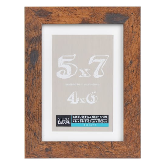 Studio Decor; 8 Pack: Honey Belmont Frame with Mat by Studio Décor®; Category:Wall Frames; Image:1